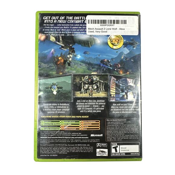 MechAssault 2: Lone Wolf (Microsoft Xbox, 2004) Authentic, CIB, Tested - Picture 3 of 3